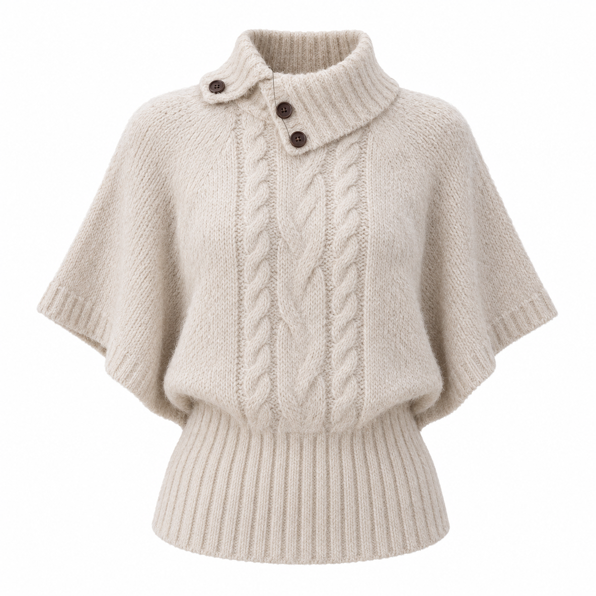 🤍 Luxe Statement | Soft Knit Fabric | Elegant Cape Sweater Top