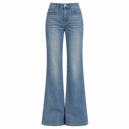 💙 Iconic Pick | Washed Denim Fabric | Retro High-Rise Flare Jeans