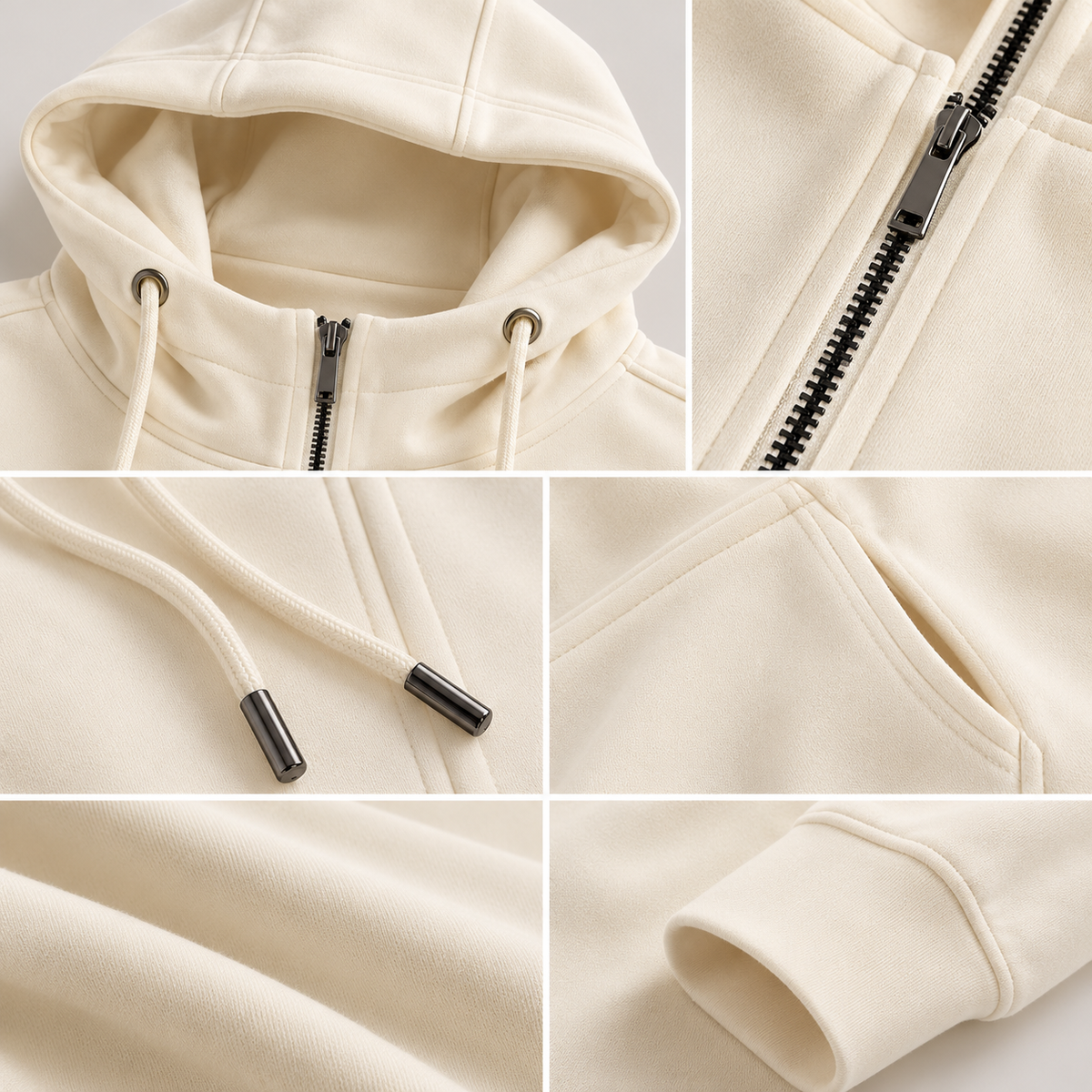 🤍 Essential-Worthy | Soft Knit Fabric | Full Zip Minimal Hooded Jacket