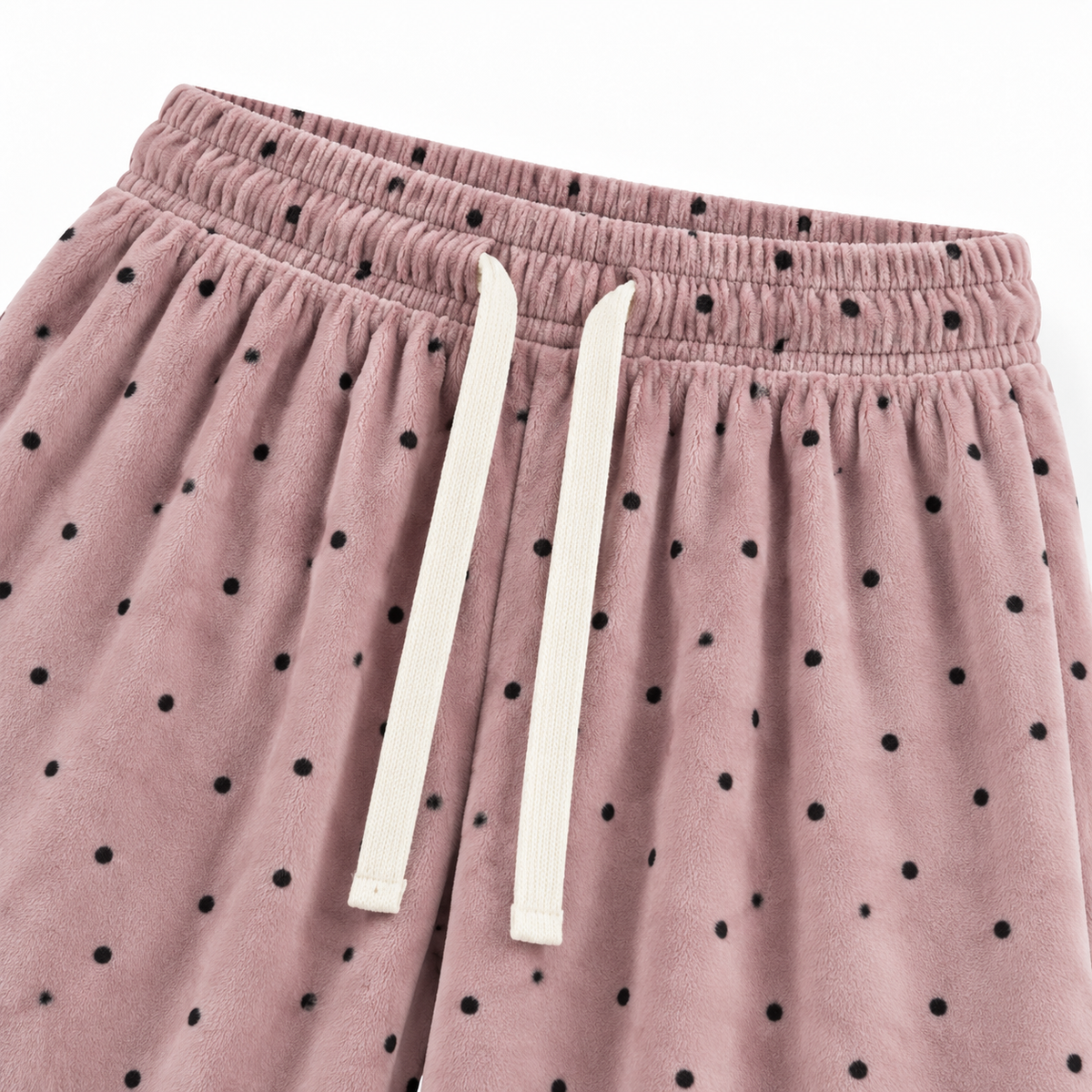 🟣 Cozy Essential | Dralon Knit Fabric | Polka Dot Straight-Leg Pants