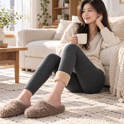 ☁️ Winter Essential | Fleece Lined Knit | Seamless High-Waist Thermal Leggings