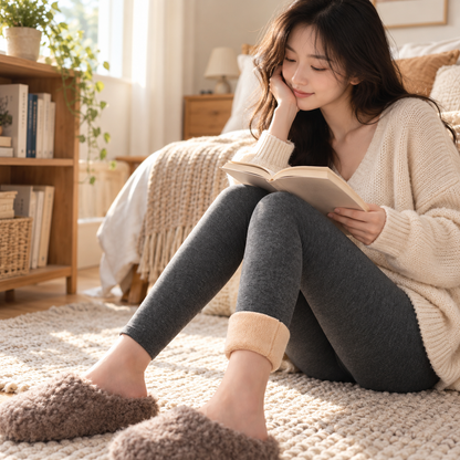 ☁️ Winter Essential | Fleece Lined Knit | Seamless High-Waist Thermal Leggings
